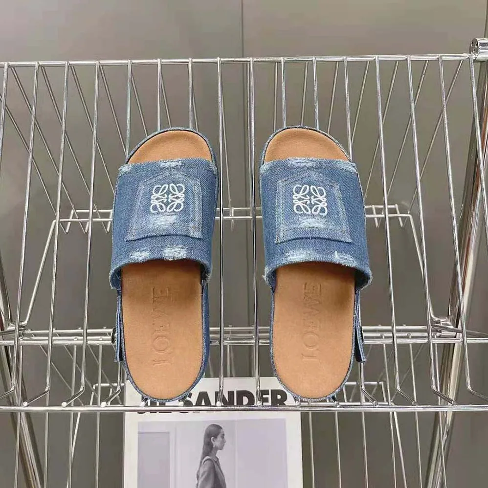 Loewe Deconstructed Slide in Denim for Women in Navy Loewe Deconstructed Slide in Denim for Women in Navy