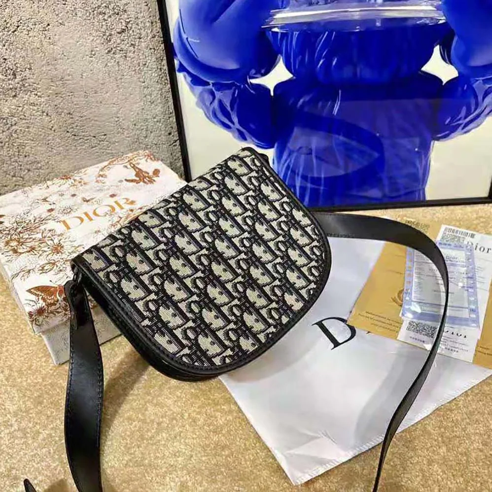 Dior Mini Gallop Bag with Strap Beige and Black Dior Oblique Jacquard for Men