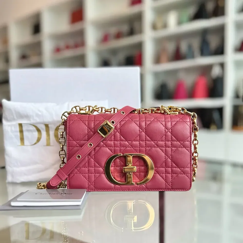 Dior Small Dior Caro Bag Rose Supple Cannage Calfskin for Women Dior Small Dior Caro Bag Rose Supple Cannage Calfskin for Women