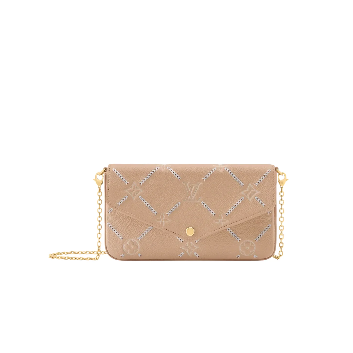 Louis Vuitton Pochette Felicie Shoulder Bag in Hazelnut Couture Gold Hardware