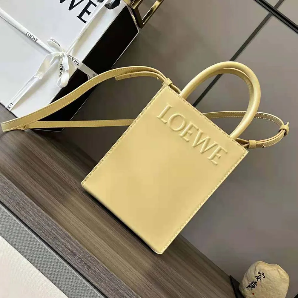 Loewe Standard A5 Tote in Sleek Calfskin for Women in Gold Loewe Standard A5 Tote in Sleek Calfskin for Women in Gold