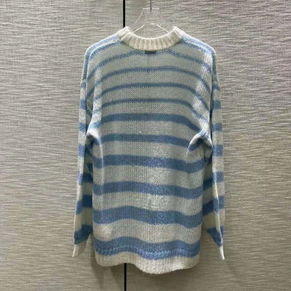 Loewe Anagram Sweater in Mohair for Women in Blue Loewe Anagram Sweater in Mohair for Women in Blue