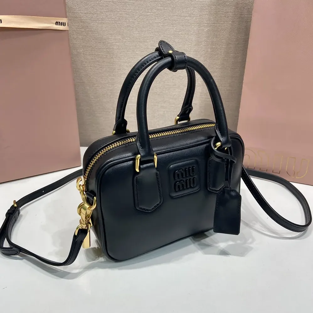 Miu Miu Arcadie Leather Bag for Women in Black
