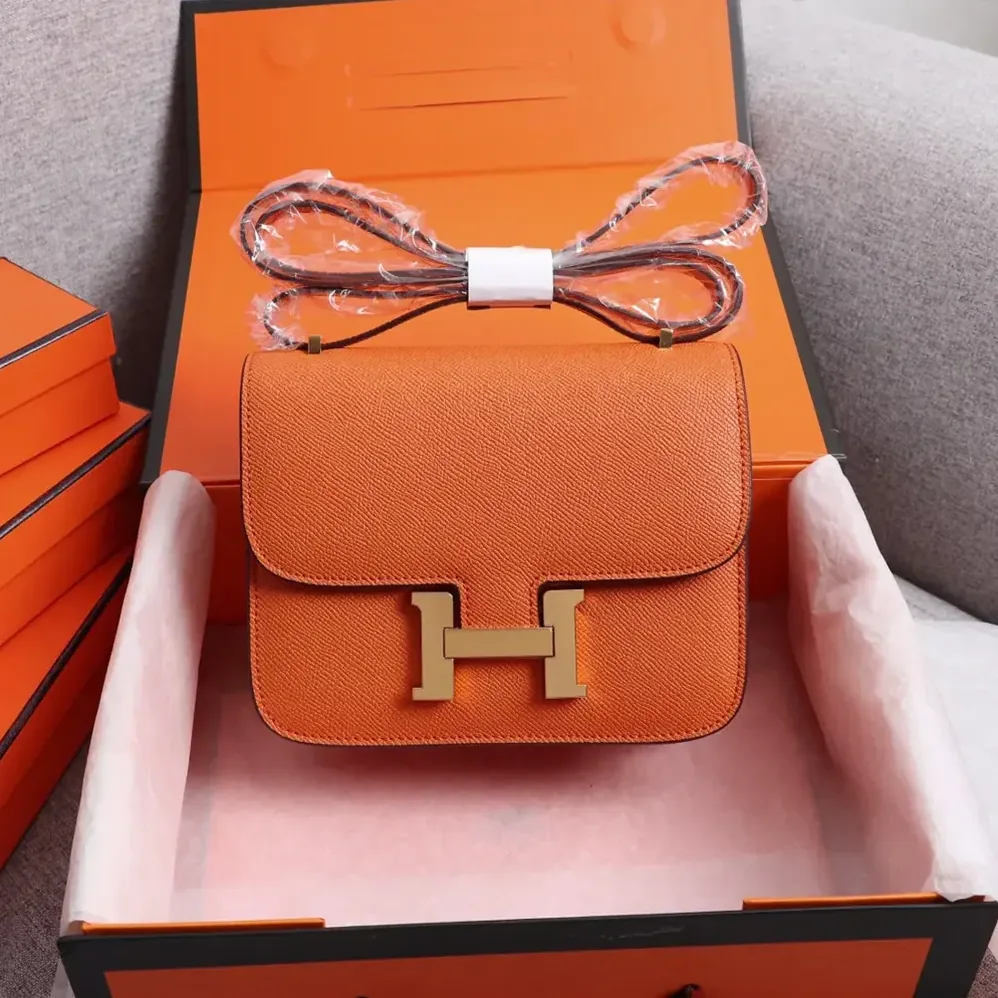 Hermes Constance 18 Bag Epsom Leather for Women in Orange/Gold