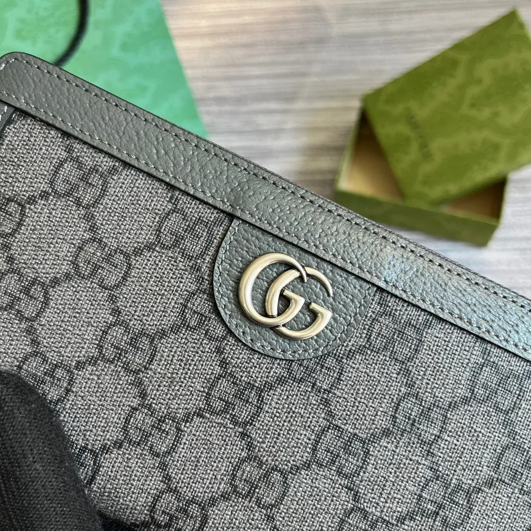 Gucci Ophidia Zip Around Wallet Supreme Canvas Grey / Gucci Ophidia Zip Around Wallet Supreme Canvas Grey /