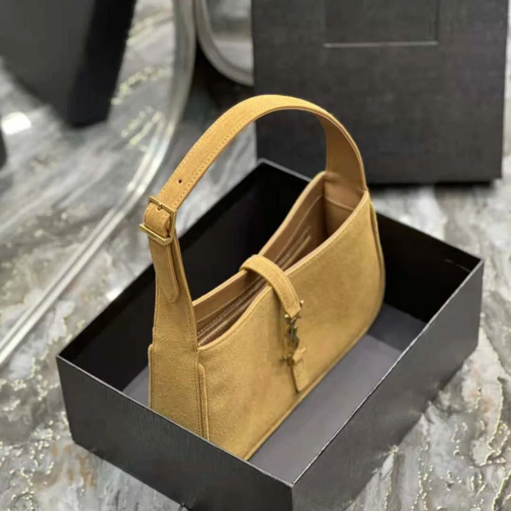 Saint Laurent YSL Le 5 A 7 Hobo Bag in Suede for Women in Brown Saint Laurent YSL Le 5 A 7 Hobo Bag in Suede for Women in Brown