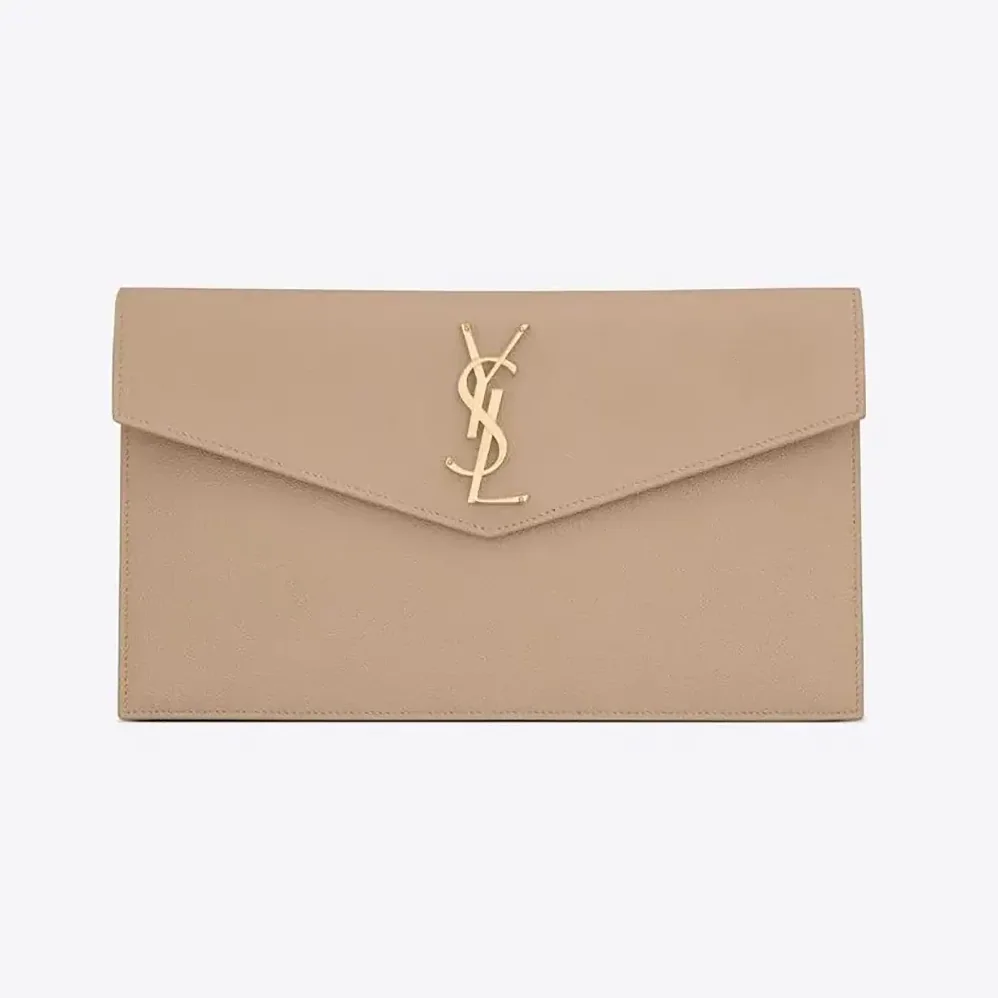 Saint Laurent YSL Uptown Pouch in Grain De Poudre Embossed Leather for Women