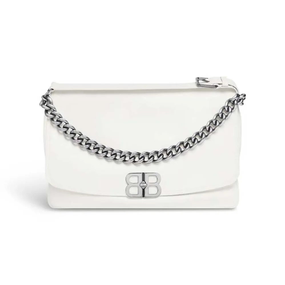 Balenciaga BB Soft Large Flap Bag in Optic White for Women