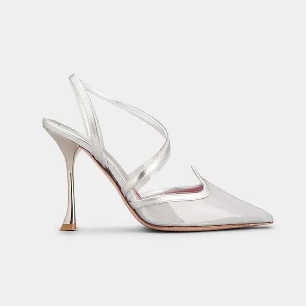 Roger Vivier I Love Vivier Slingback Pumps in PVC for Women in Silver Roger Vivier I Love Vivier Slingback Pumps in PVC for Women in Silver
