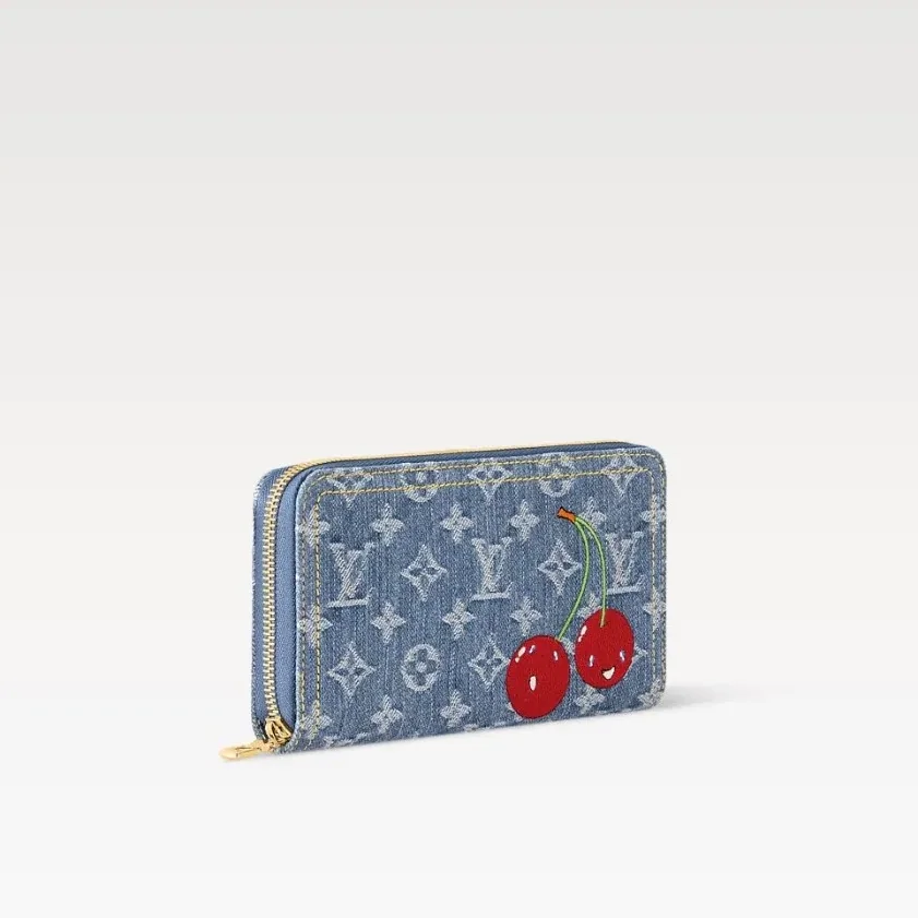 Louis Vuitton LV x TM Zippy Wallet Cherry Denim /
