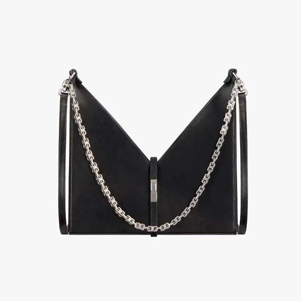 Givenchy Small Cut Out Bag in Box Leather with Chain for Women in Black
