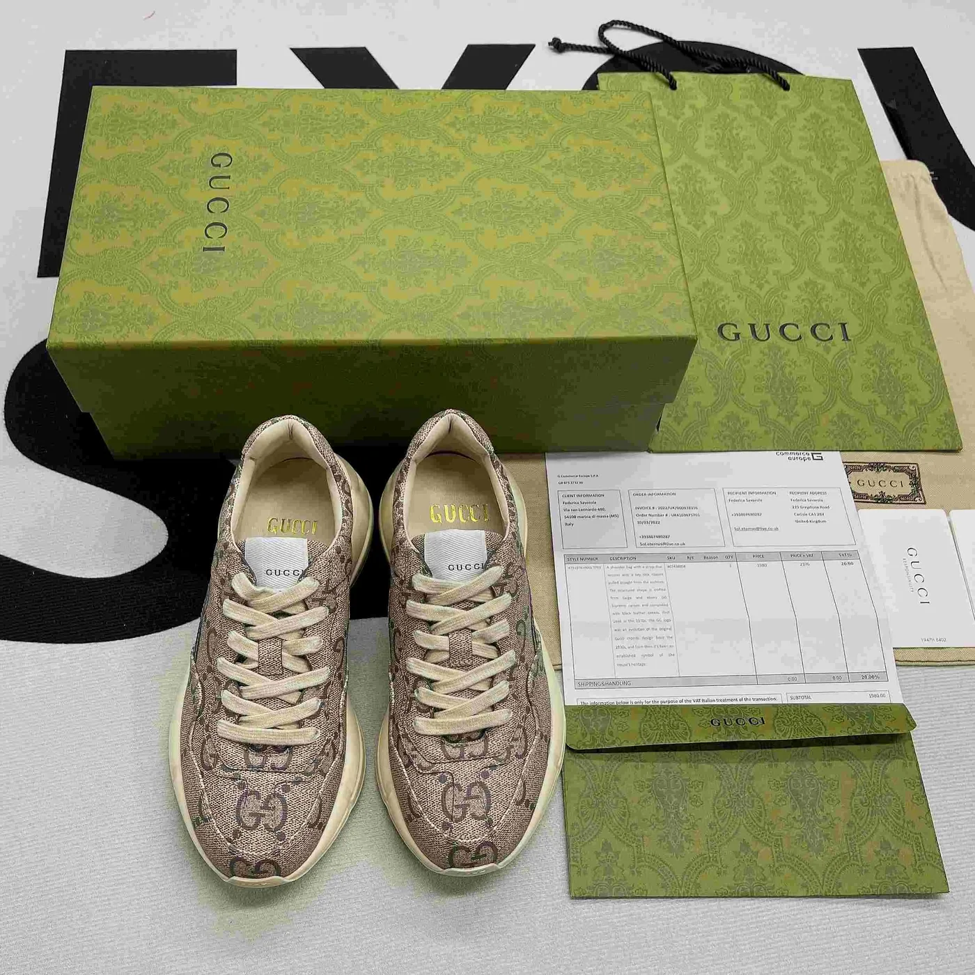 Gucci GG 100 Rhyton Sneaker White Gucci GG 100 Rhyton Sneaker White