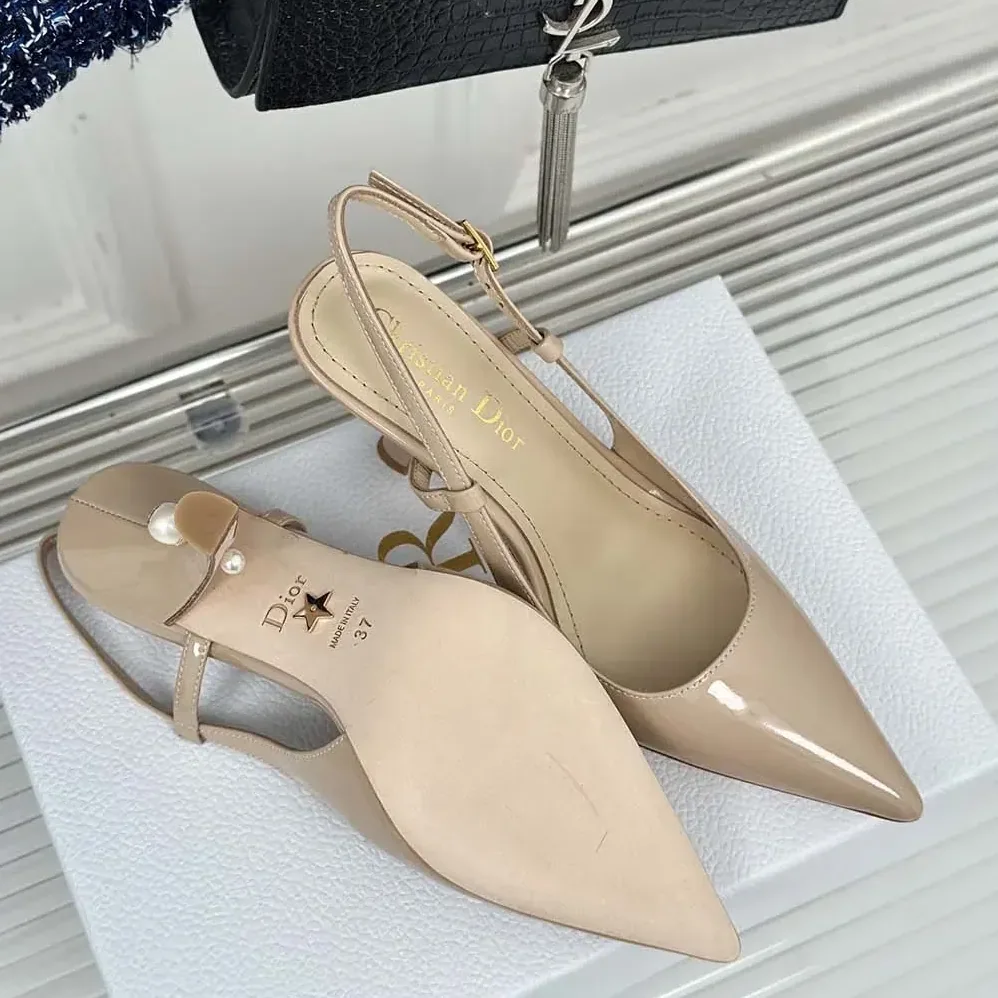 Dior Tribales Slingback Pump Nude Patent Calfskin for Women