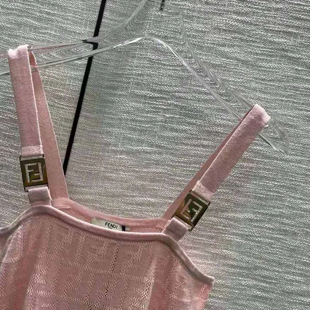 Fendi Pink Viscose Dress with Made of Pink Viscose Yarn for Women