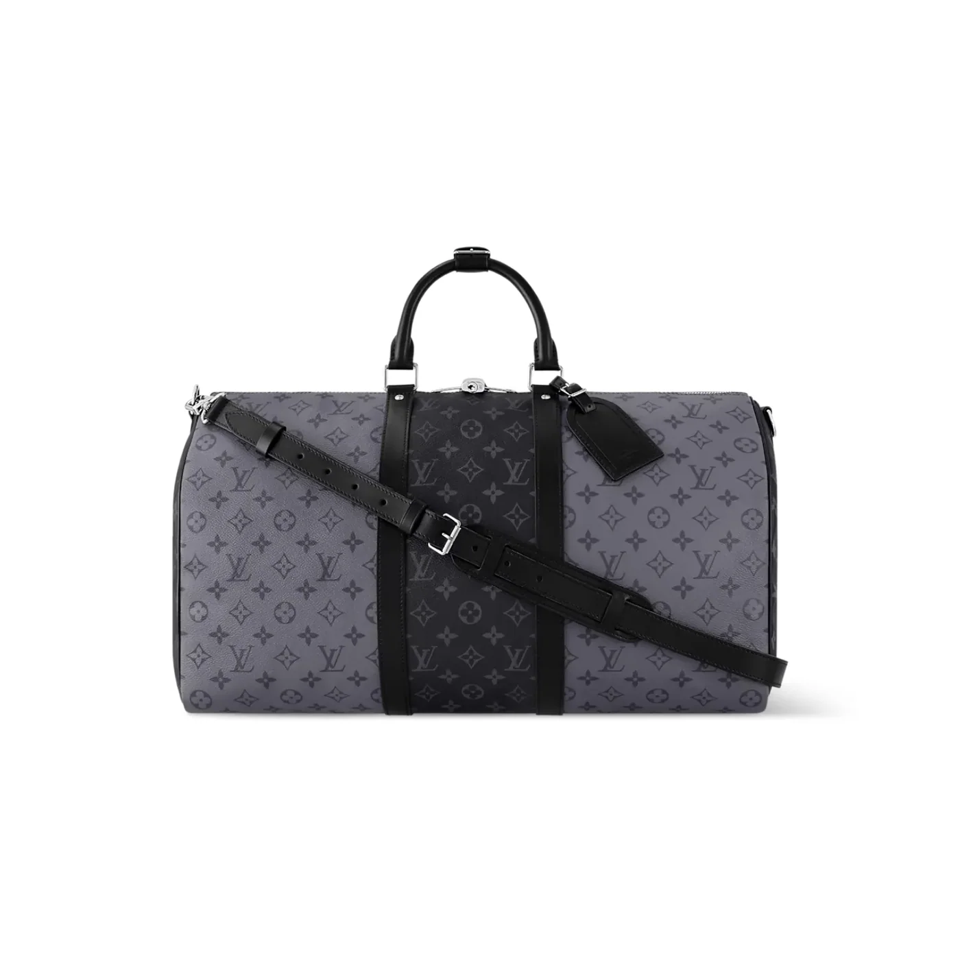 Louis Vuitton Keepall Bandouliere 50 Travel Bag in Grey Silver Hardware