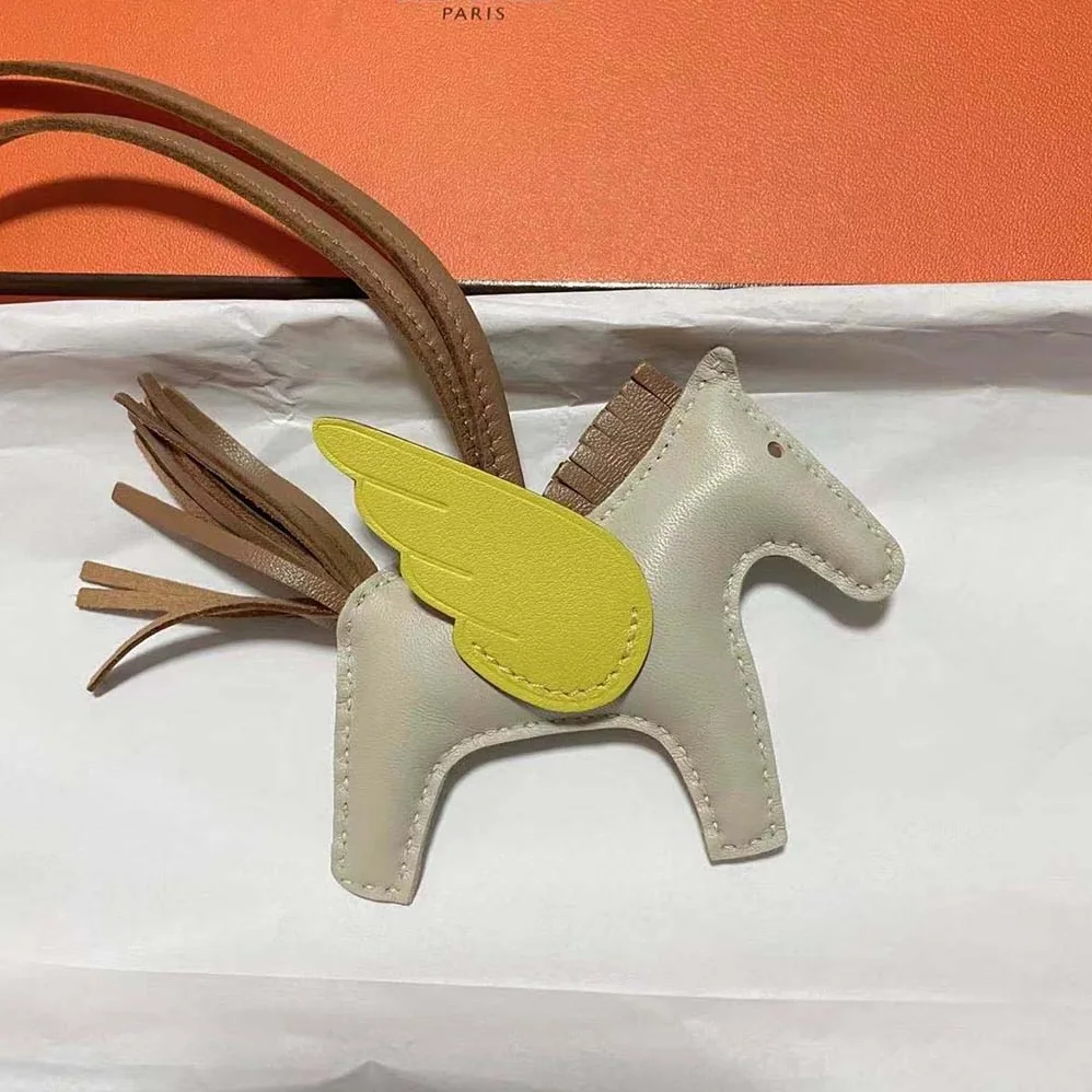 Hermes Rodeo Pegase MM Charm for Unisex in Yellow