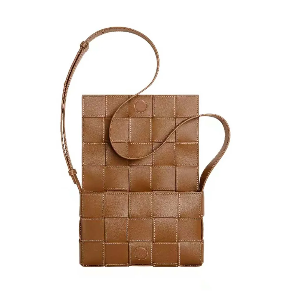 Bottega Veneta Cassette Medium Intreccio Leather Cross-body Bag for Men in Brown
