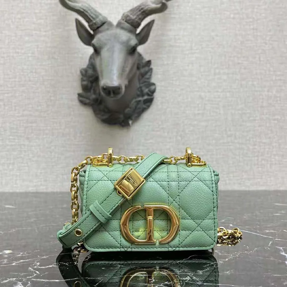 Dior Micro Dior Caro Bag Cloud Blue Supple Cannage Calfskin for Women