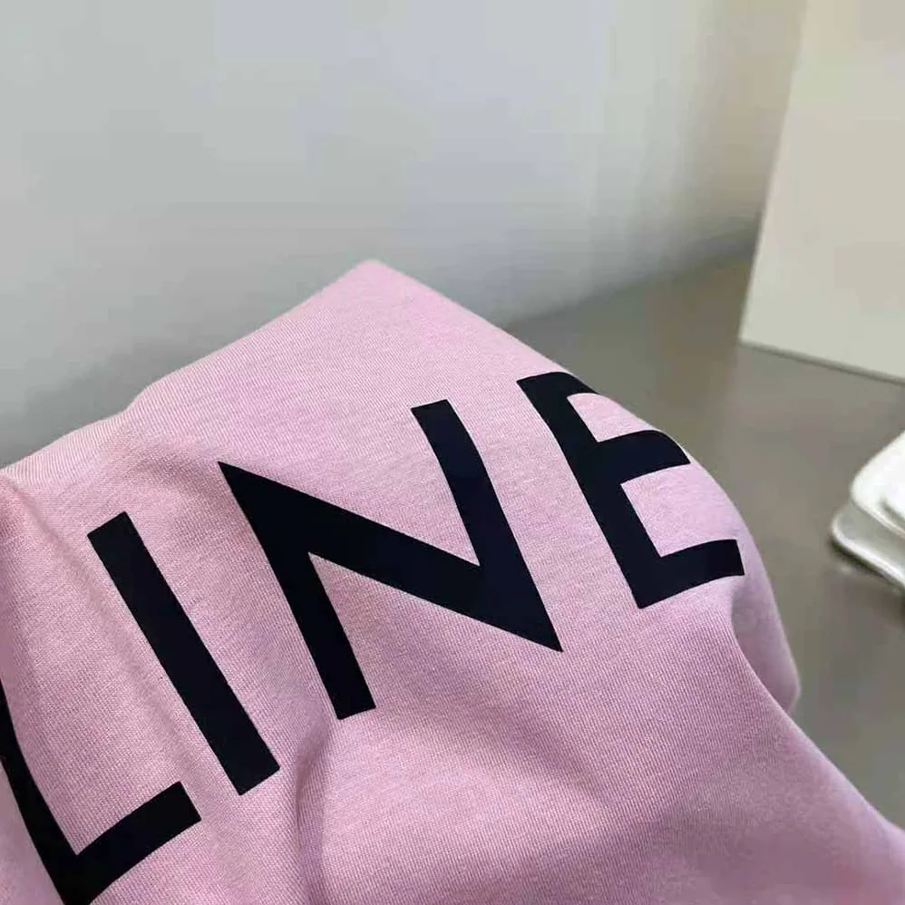 Celine Loose Unisex Cotton Jersey T-shirt for Women in Pink Celine Loose Unisex Cotton Jersey T-shirt for Women in Pink