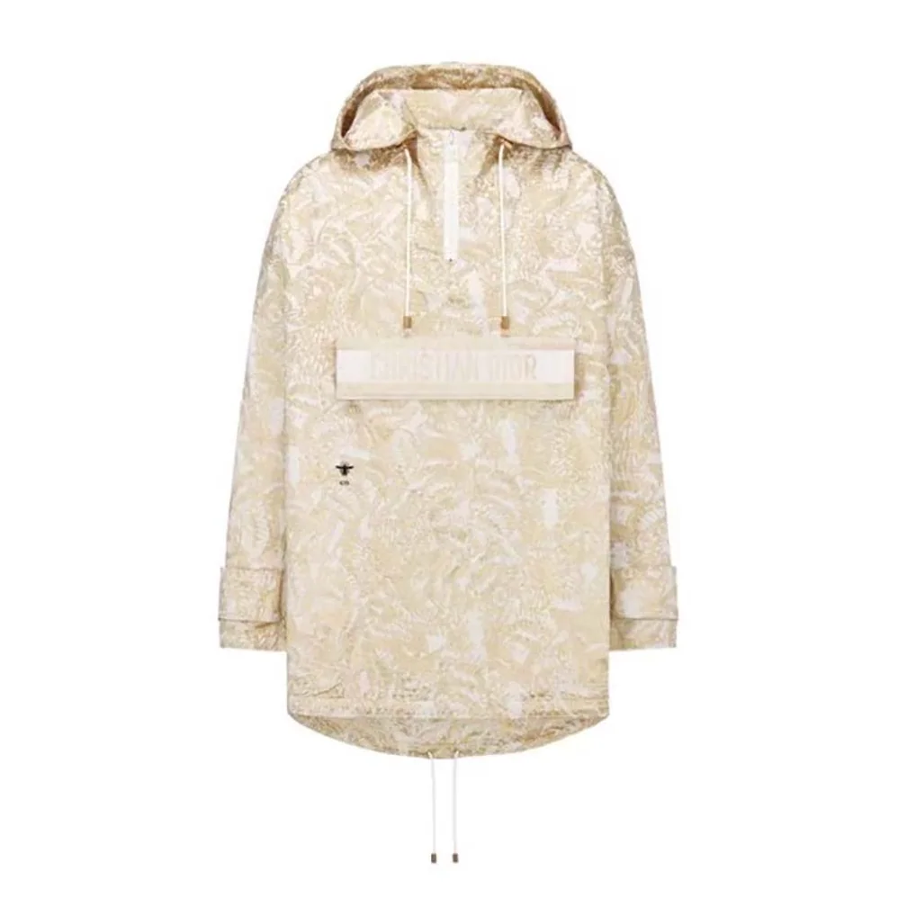 Dior Hooded D-Way windbreaker Gold for Women in Tone Technical Taffeta Jacquard Dior Hooded D-Way windbreaker Gold for Women in Tone Technical Taffeta Jacquard