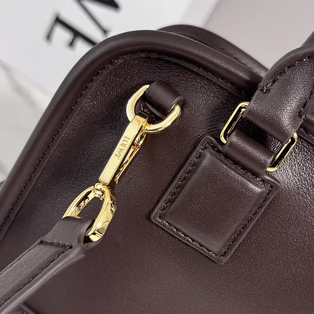 Loewe Small Amazona 180 Bag in Soft Calfskin for Women in Dark Chestnut