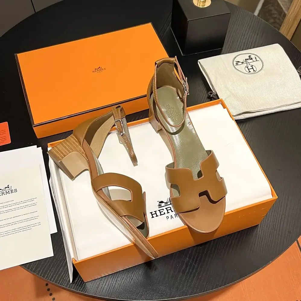 Hermes Encens 50 Sandal-Brown H221121Z for Women