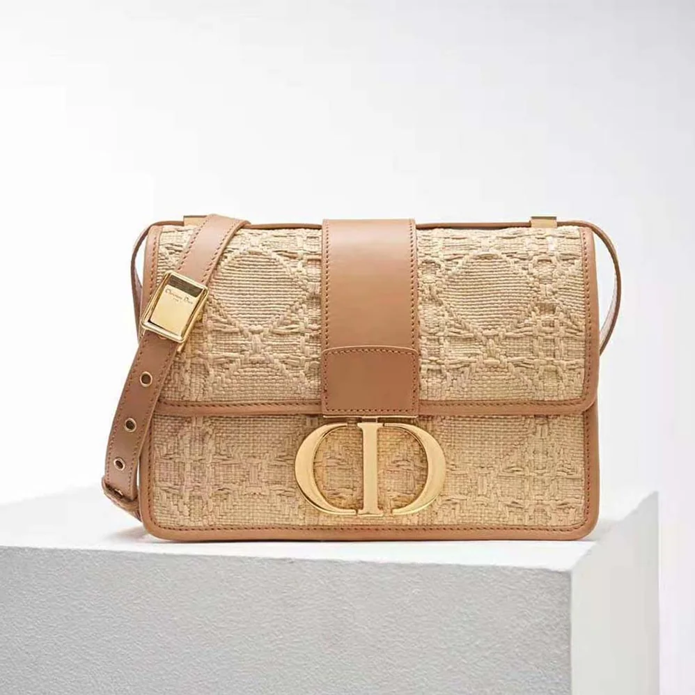 Dior 30 Montaigne Bag Natural Cannage Raffia for Women
