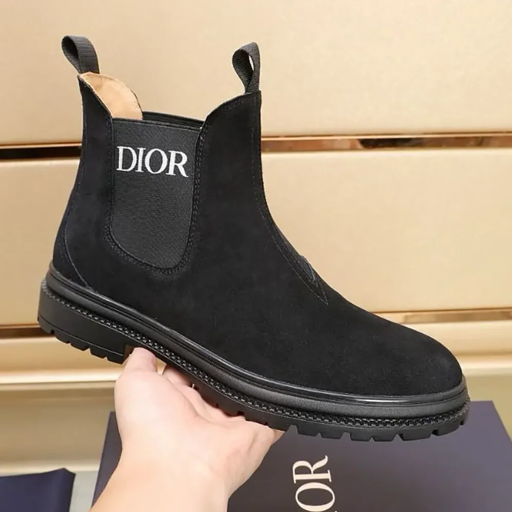 Dior D-Town Ankle Boot Black Suede Calfskin for Men