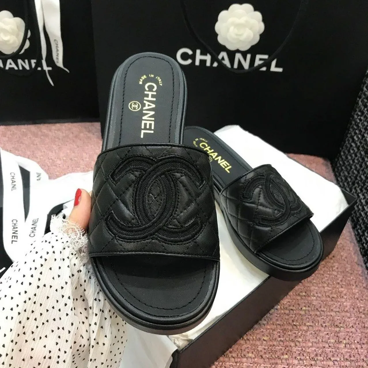 Chanel Mules Black , Shoes