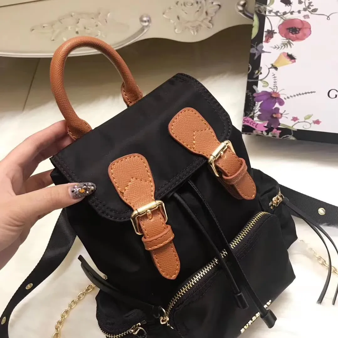 Burberry Medium Rucksack in Technical Nylon and Leather in Black Burberry Medium Rucksack in Technical Nylon and Leather in Black