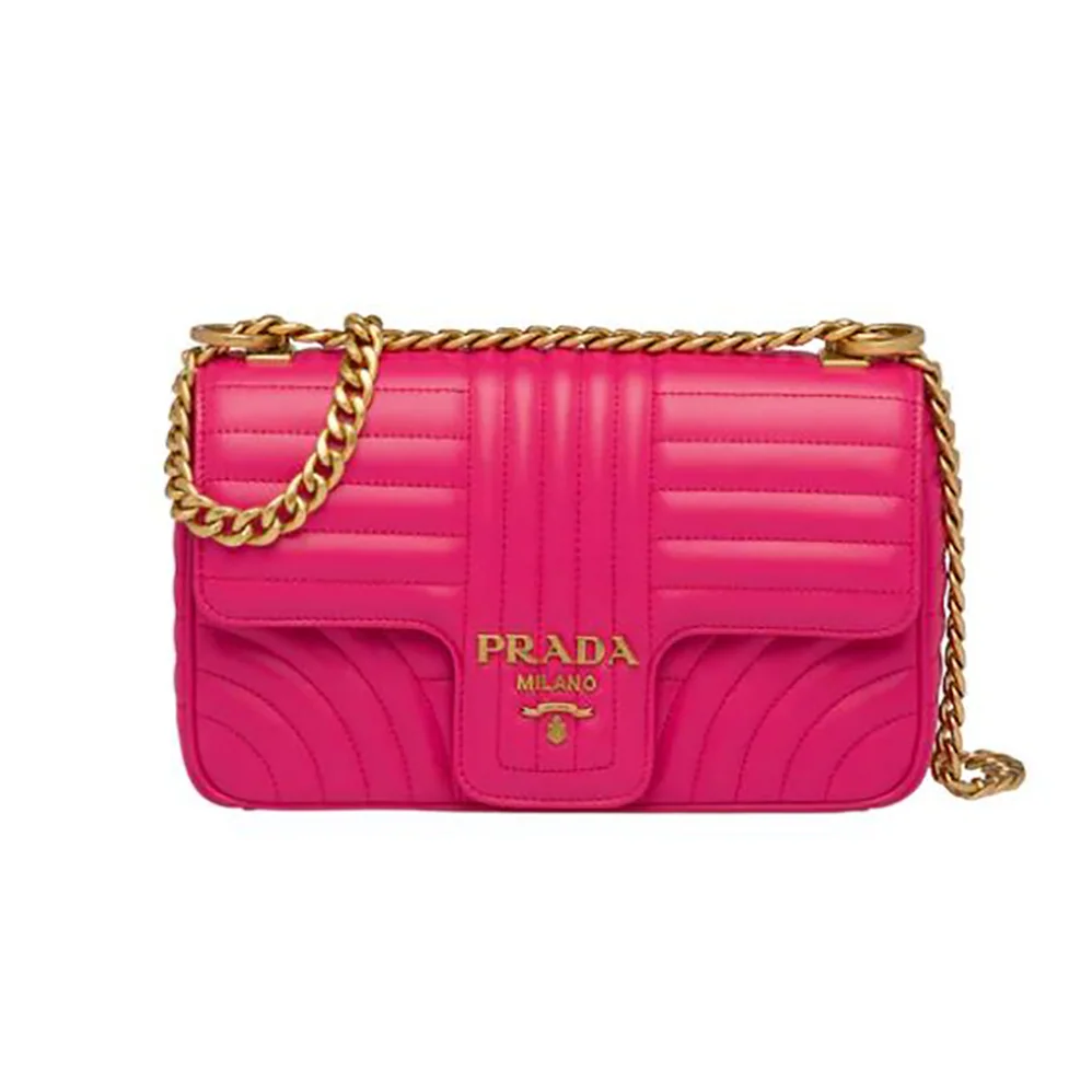 Prada Medium Leather Prada Diagramme Bag for Women in Rose