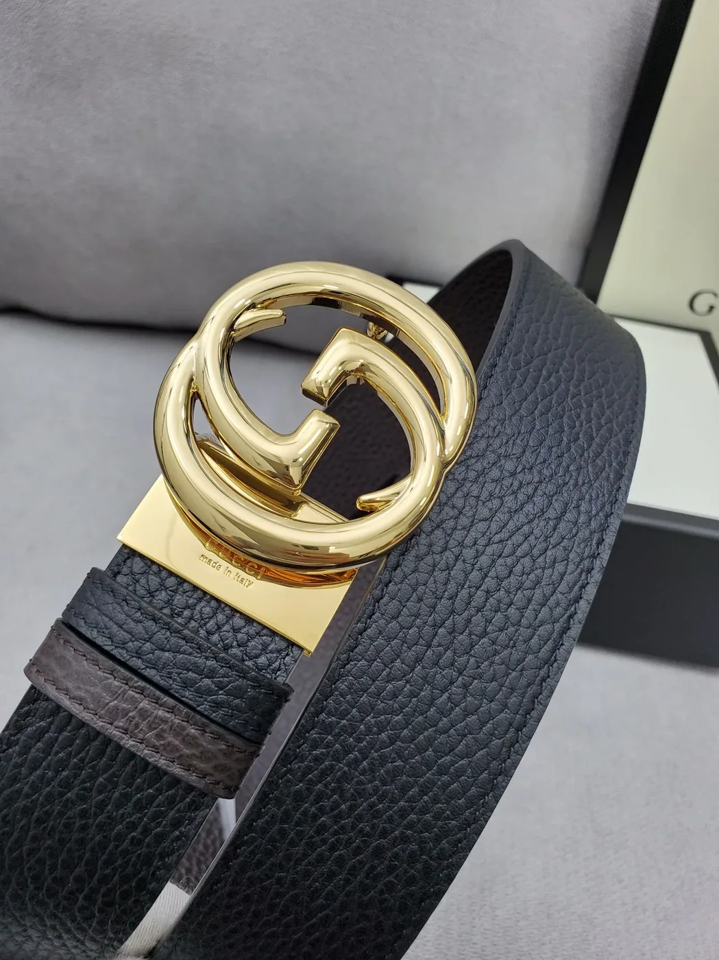 Gucci Belt With Interlocking G Buckle Black