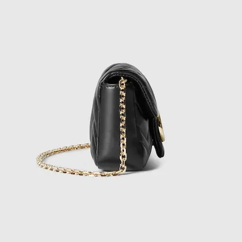 Gucci Marmont Mini Shoulder Bag in Black Gold Hardware