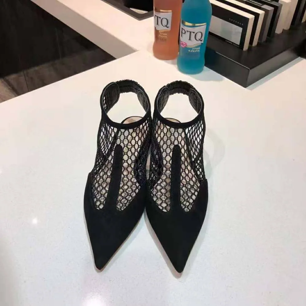 Dior Dior-I Ballerina Flat Black Suede Calfskin Mesh for Women