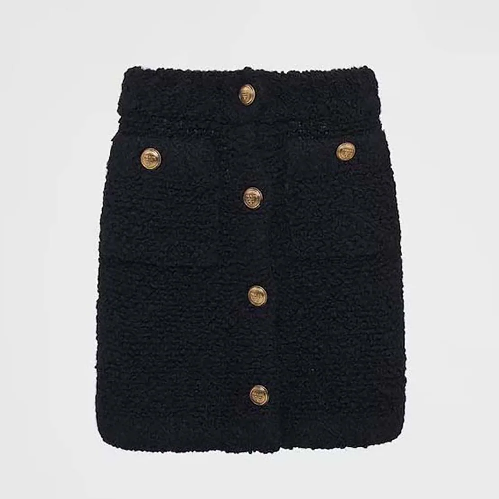 Prada Bouclé Mohair Miniskirt for Women in Black