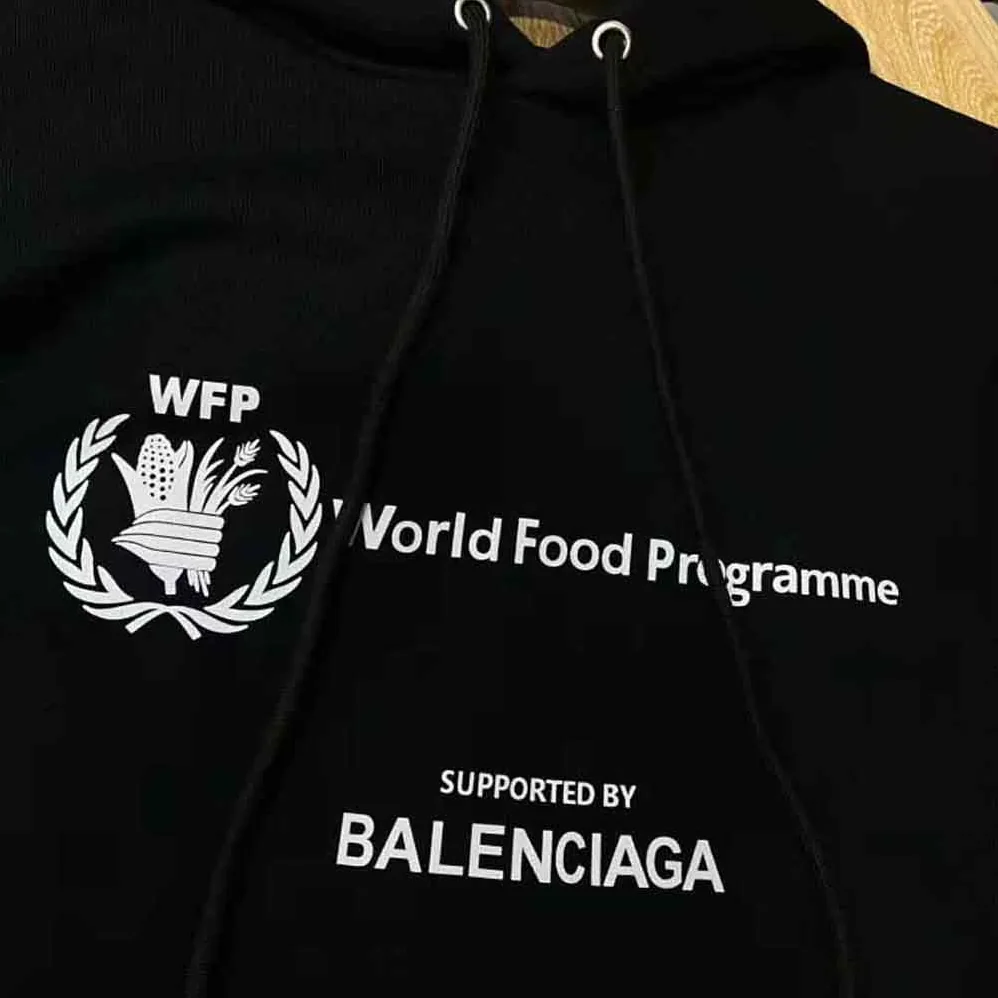 Balenciaga WFP Hoodie Medium Fit in Black and White Medium Fleece for Men Balenciaga WFP Hoodie Medium Fit in Black and White Medium Fleece for Men