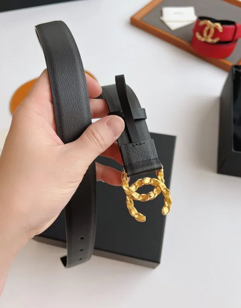 Chanel Twinkle Stone Chain CC Buckle Belt Black