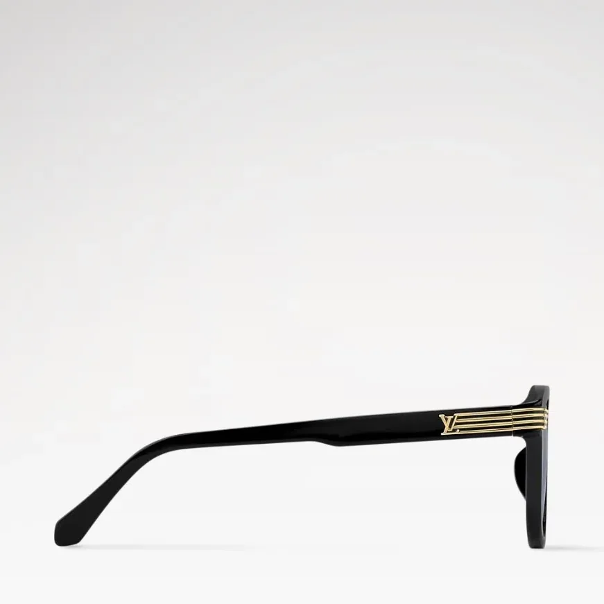 Louis Vuitton LV Slide Round Square Sunglasses Black