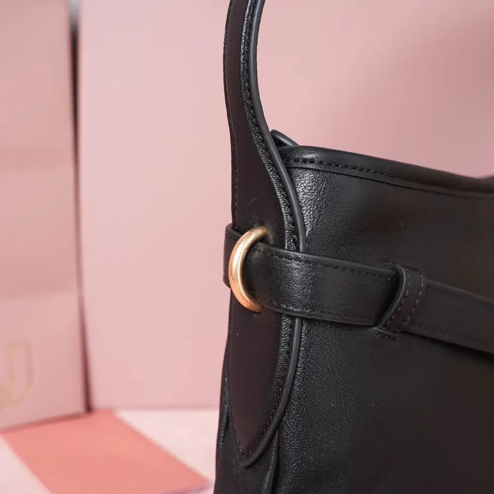 Miu Miu Aventure Nappa Leather Bag for Women in Black Miu Miu Aventure Nappa Leather Bag for Women in Black