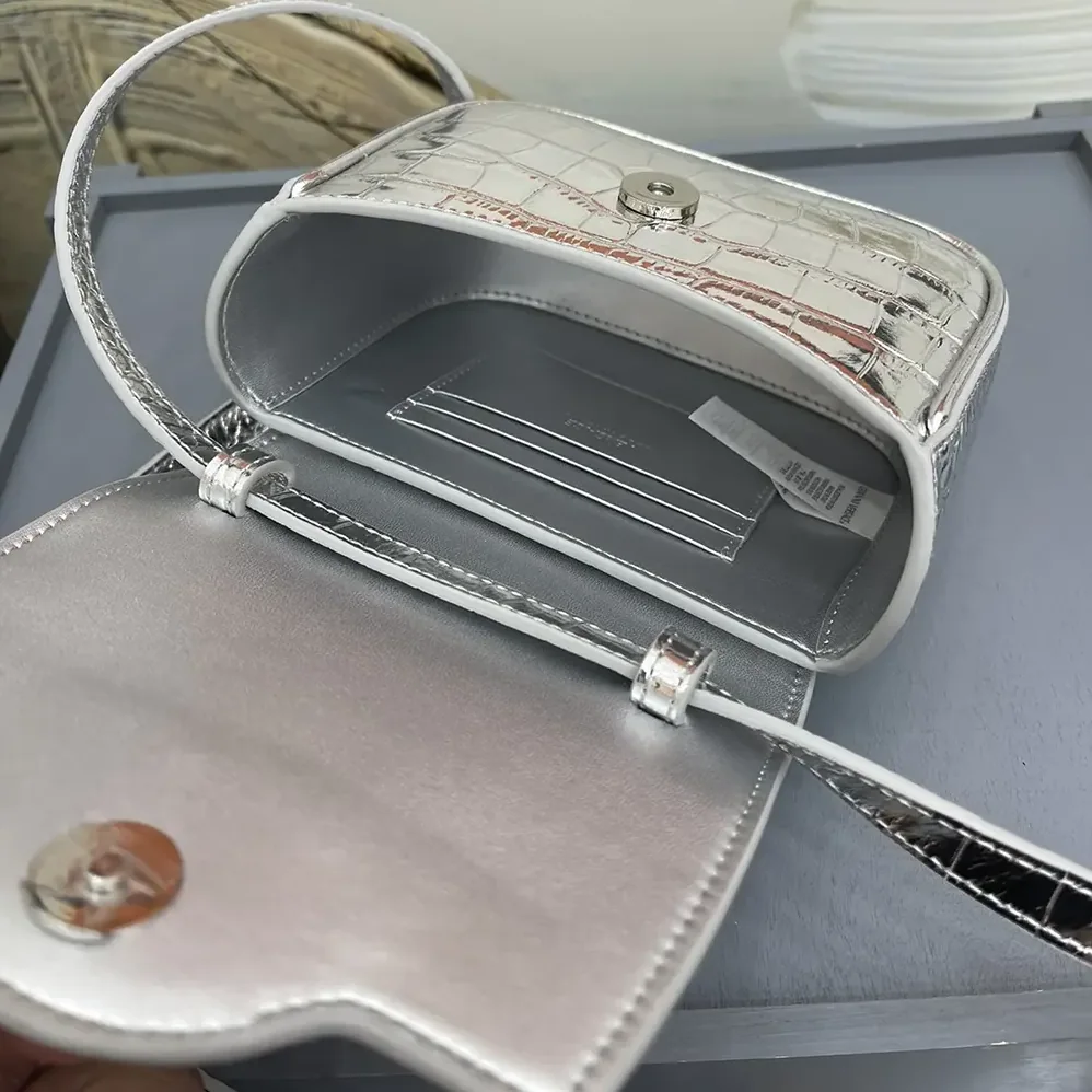 Versace La Medusa Metallic Mini Bag for Women in Silver Versace La Medusa Metallic Mini Bag for Women in Silver