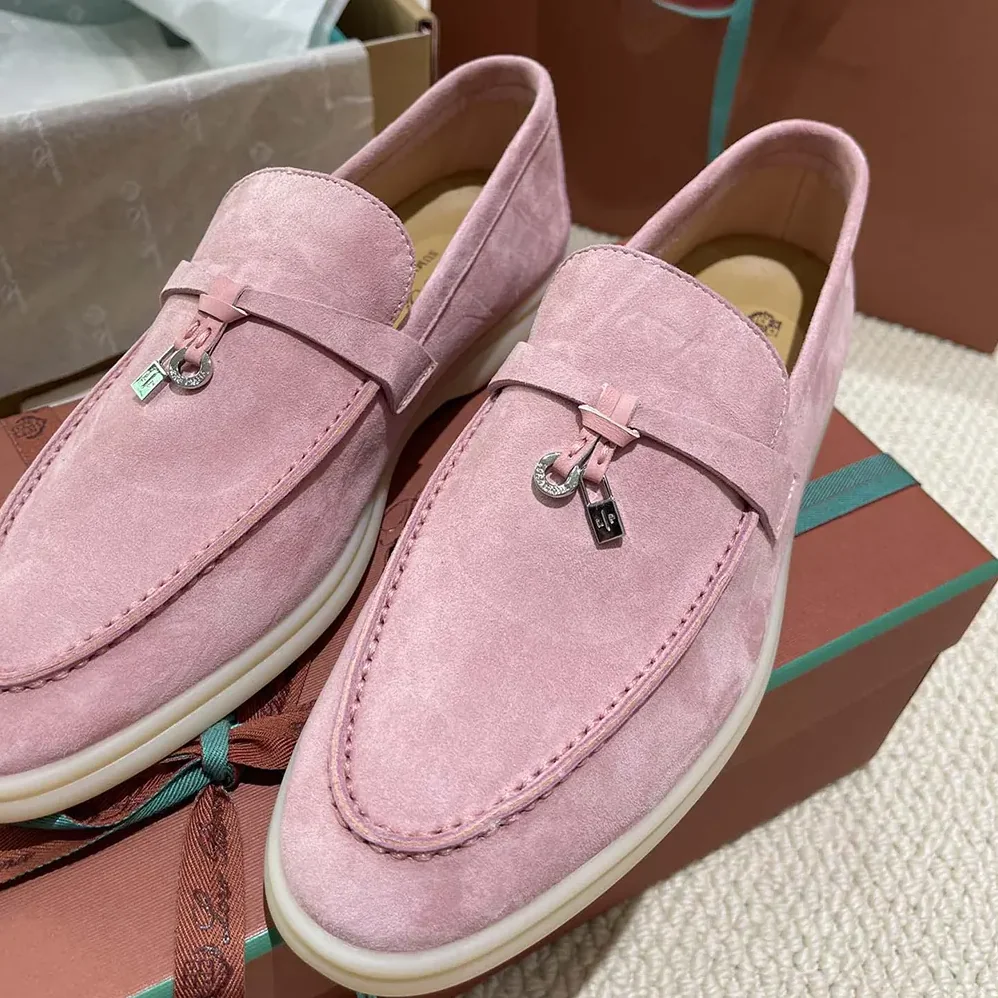 Loro Piana Summer Charms Walk Loafers for Unisex in Pink