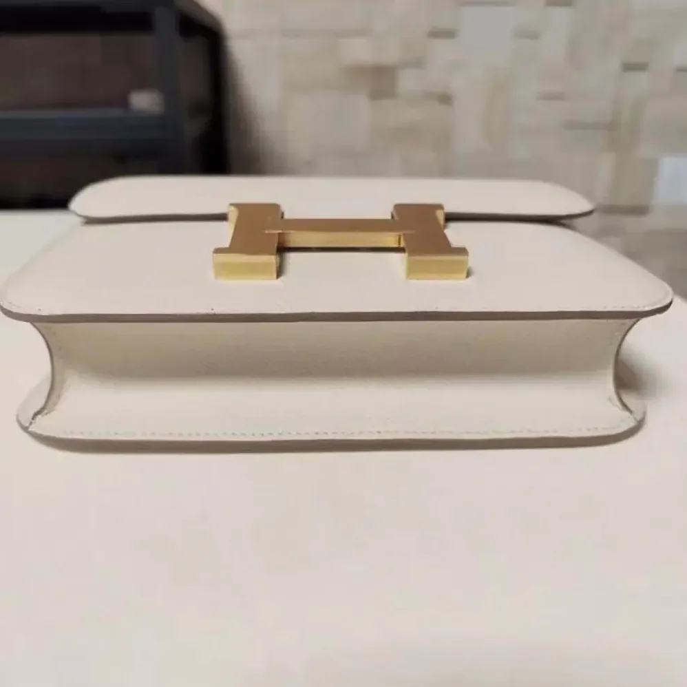 Hermes Constance 24 Bag Epsom Leather for Women in White/Gold