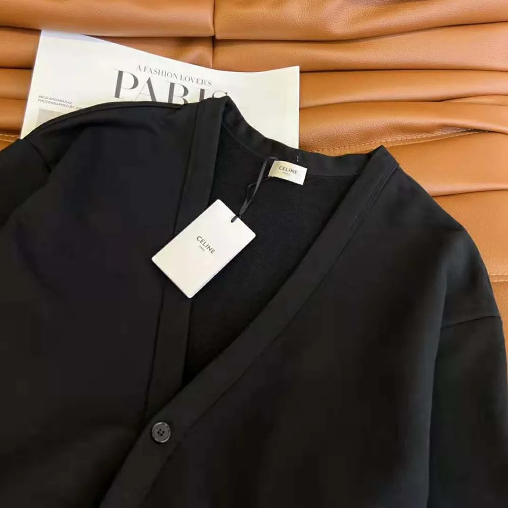 Celine Oversized Celine Cardigan in Cotton Fleece for Women Celine Oversized Celine Cardigan in Cotton Fleece for Women