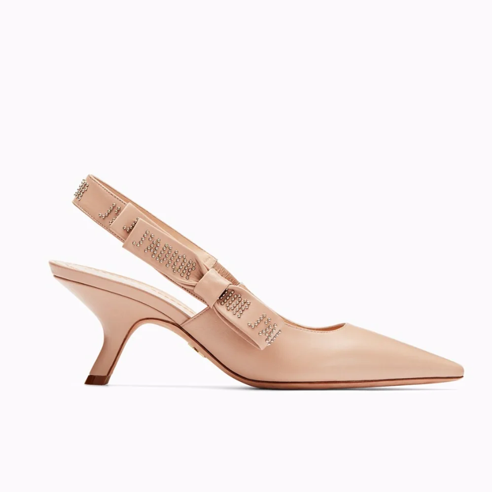Dior J'Adior High-Heeled Nude Lambskin Studs 65mm Heel for Women in Sandy