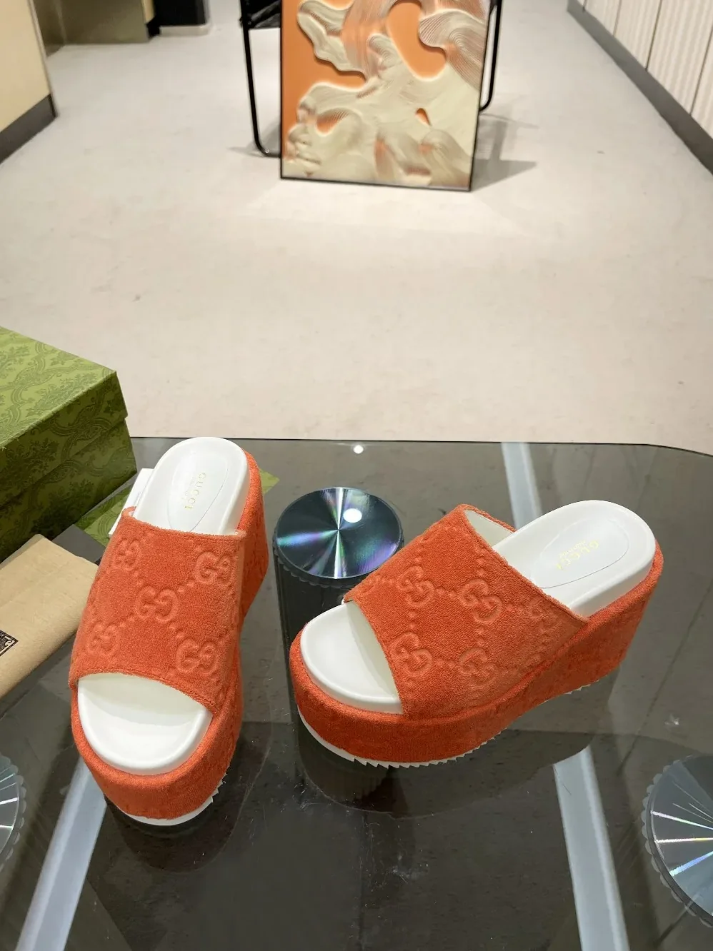 Gucci GG Platform Sandal Orange for Women Gucci GG Platform Sandal Orange for Women