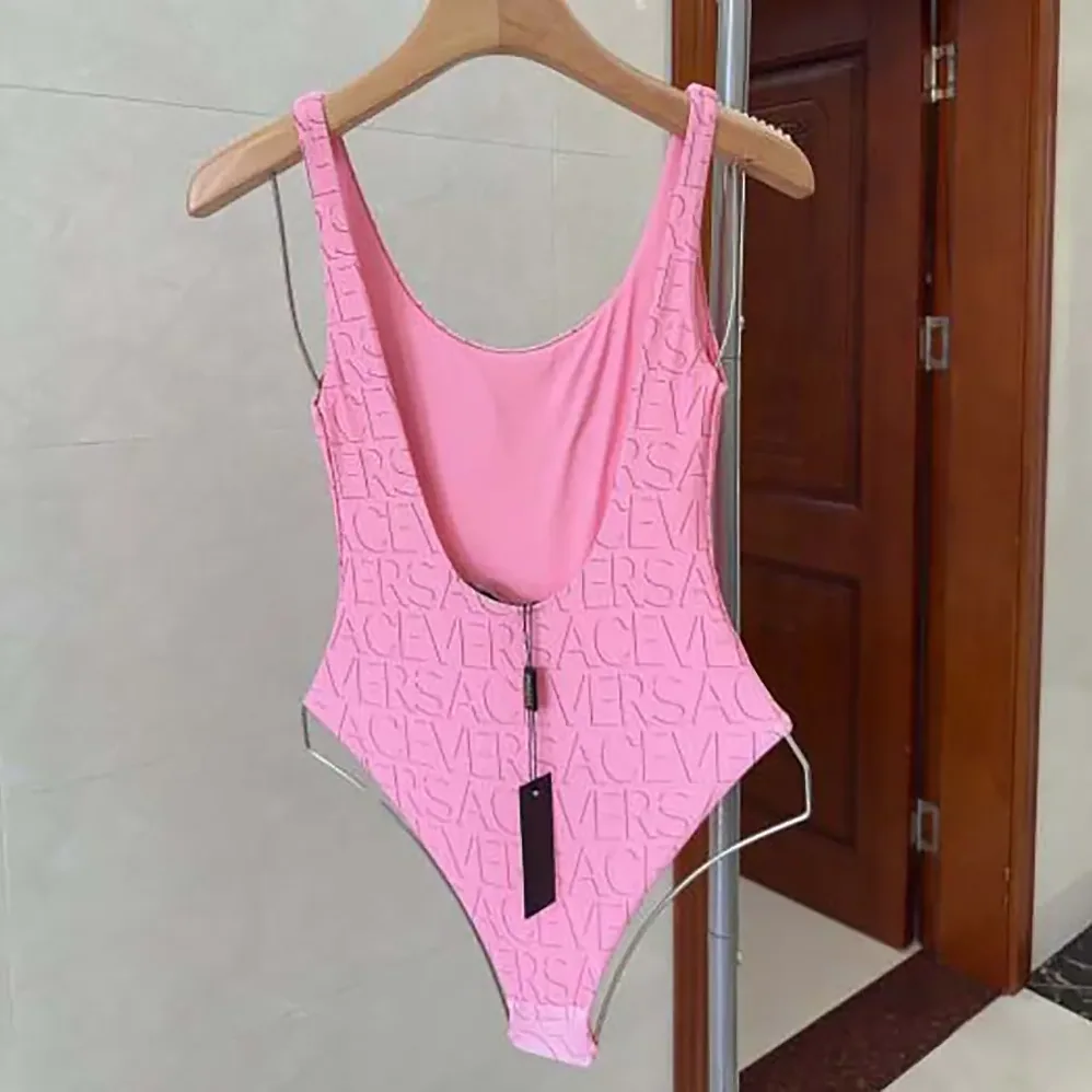 Versace Allover One-piece Swimsuit for Women in Pink Versace Allover One-piece Swimsuit for Women in Pink