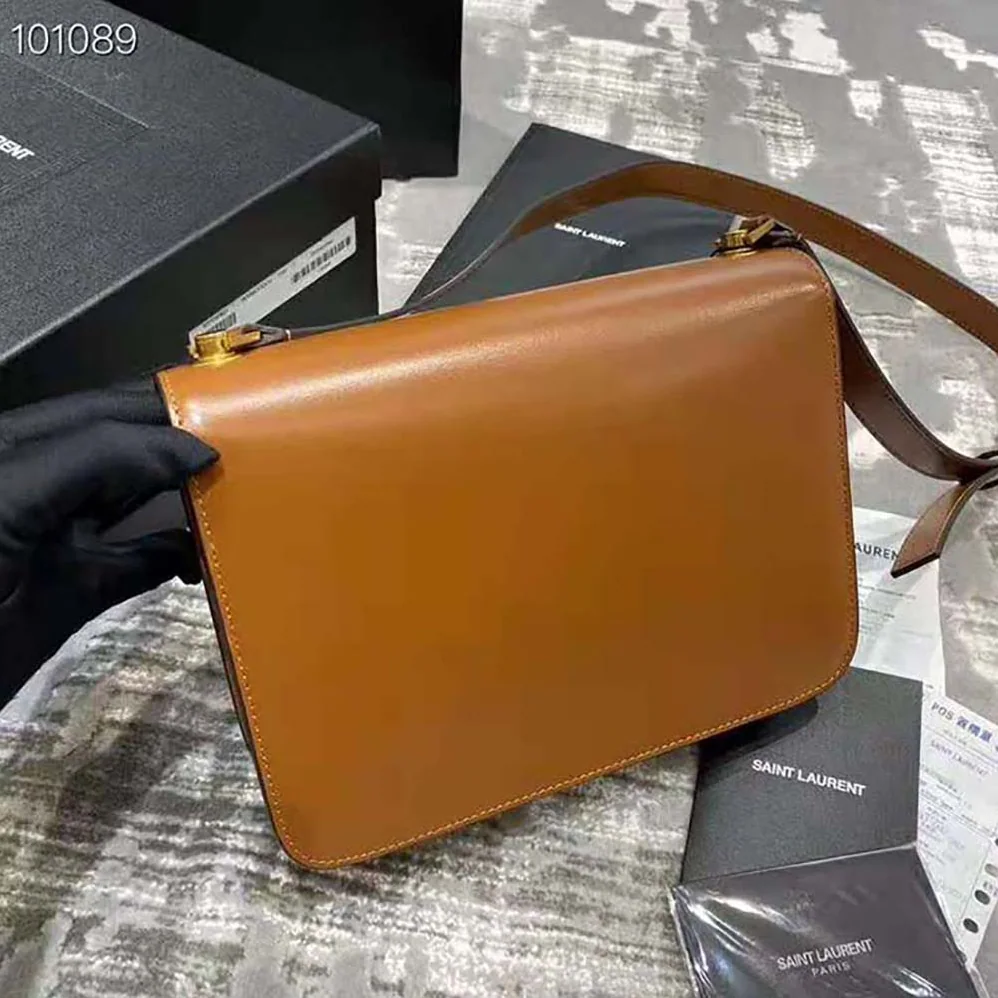 Saint Laurent YSL Carre Satchel in Box Saint Laurent Leather for Women