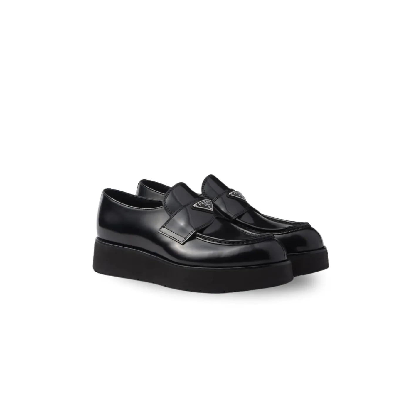 Prada Brushed Leather Loafers Black 2DG147_055_F0002_F_X023 Prada Brushed Leather Loafers Black 2DG147_055_F0002_F_X023