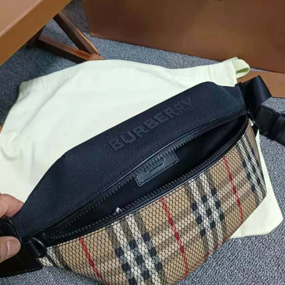 Burberry Sonny Belt Bag with Embroidered Burberry Lettering for Women Burberry Sonny Belt Bag with Embroidered Burberry Lettering for Women