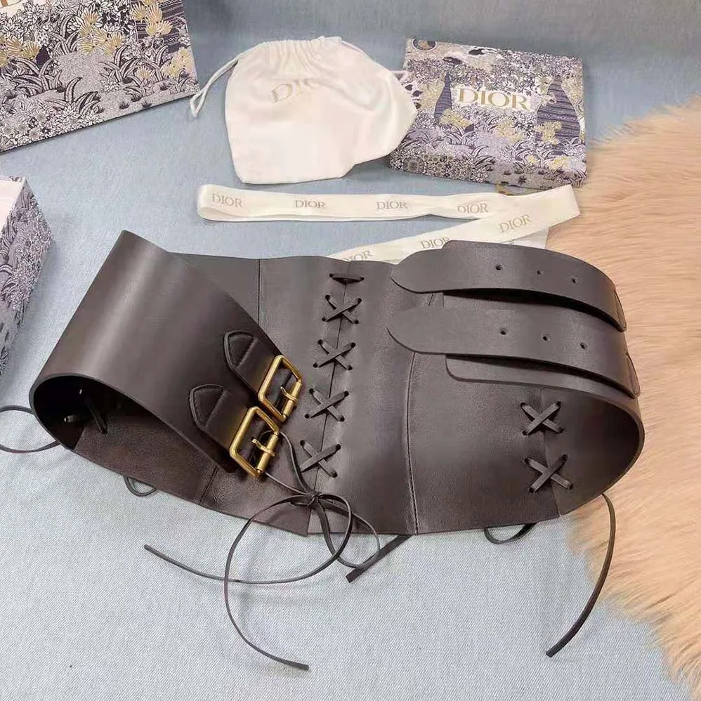 Dior D-Lace Corset Belt Black Smooth Calfskin 26 CM for Women Dior D-Lace Corset Belt Black Smooth Calfskin 26 CM for Women
